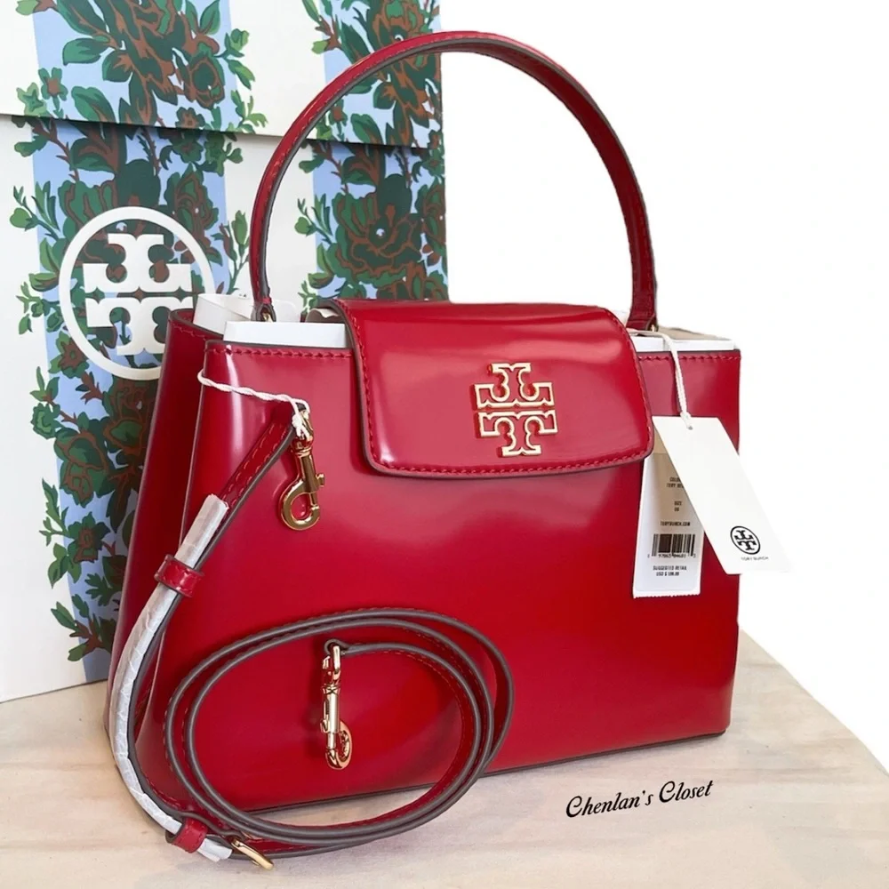 🔥NeW! $598 Tory Burch Britten Satchel - Picture 5 of 14